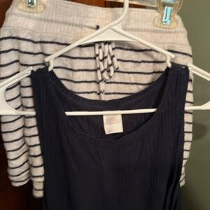 Target Stars Above pajama set navy blue cream striped Large
